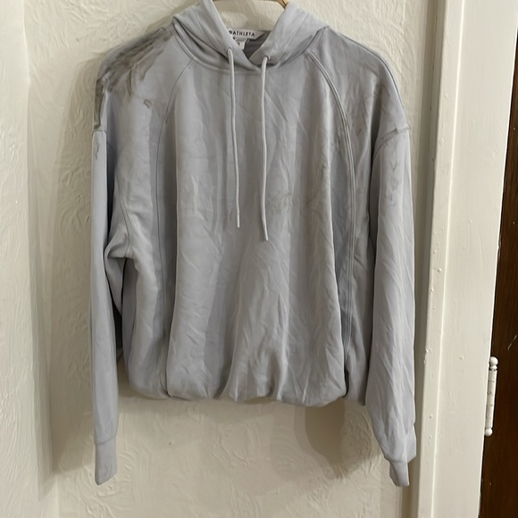 ATHLETA Women's Seasoft Bubble Hem Pullover Hoodie Size US XS In Snowflake Blue - Picture 3 of 12